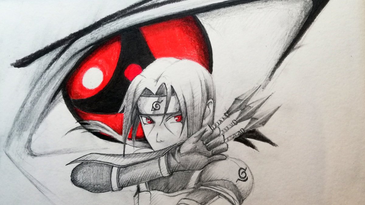 How to Draw Itachi Uchiha from Naruto (Naruto) Step by Step