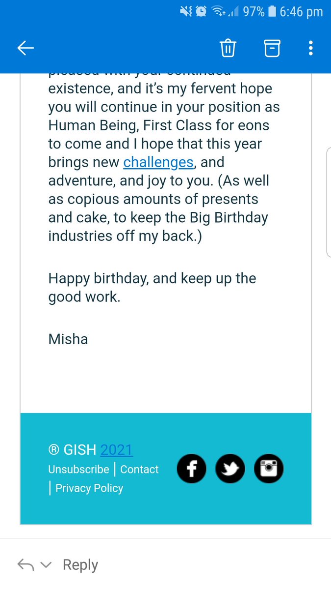 Later in the day, I received this lovely surprise, which I was not expecting since I wasn't a registered Gish user yet (was still waiting for my Gishscholaraship.) Thank you, Misha. 