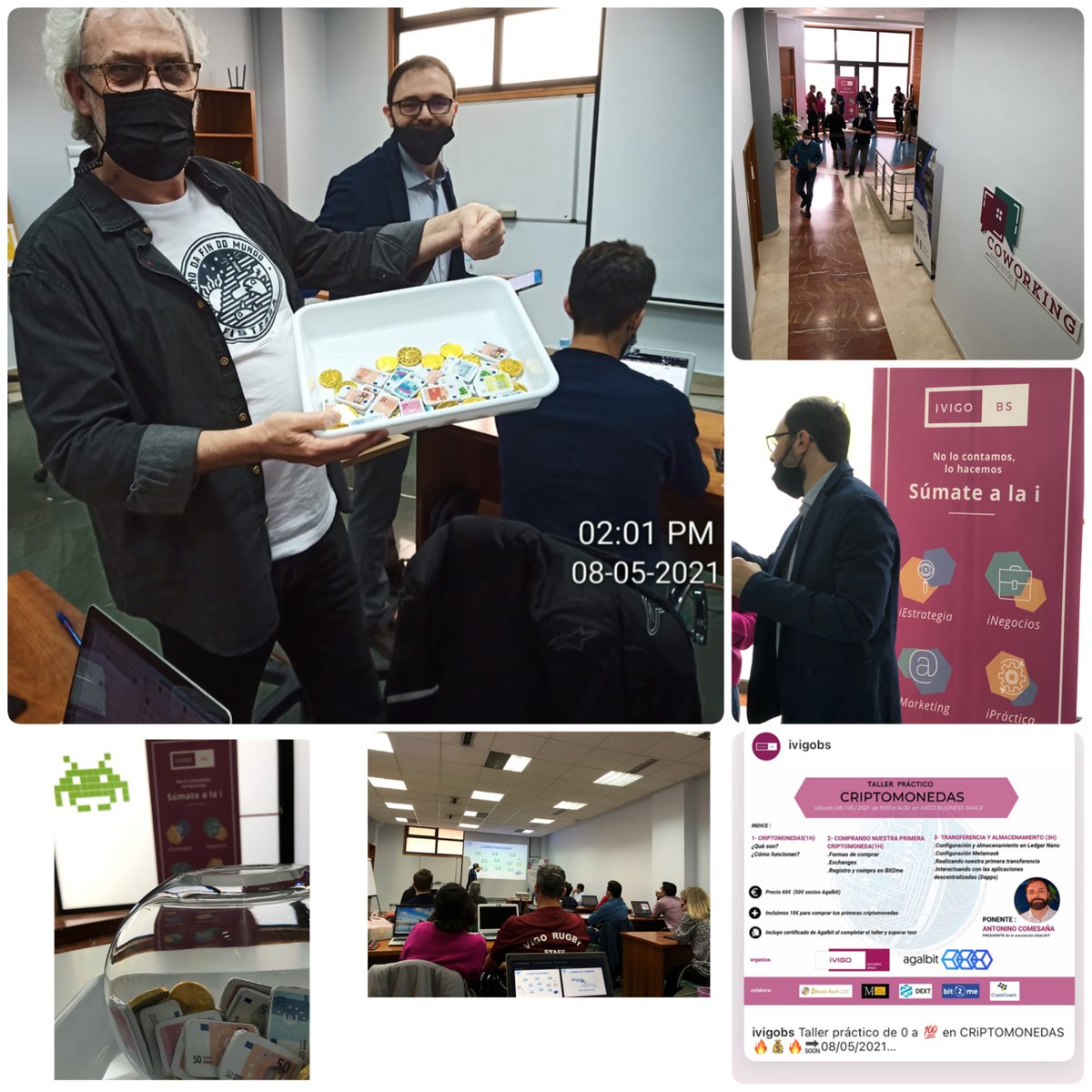 Éxito total !! en la 1a edición de nuestro Taller práctico CRIPTOMONEDAS 🎊👏👏👍🚀💰📲
Preparando ya la 2a edición ¿te apuntas?