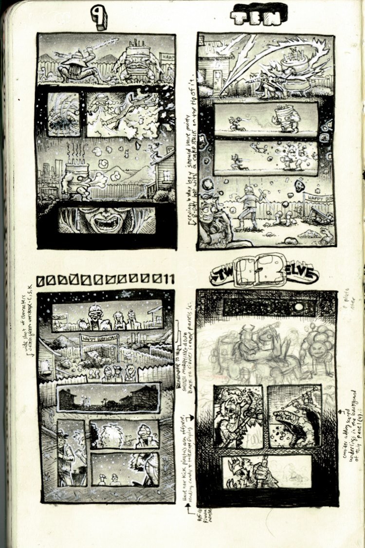 bustermoody's tweet photo. Some of the preliminary sketches and thumbnails for issue 1 of TASK FORCE RAD SQUAD w @calebgoellner. Suckas still sleep on this book. #taskforceradsquad #tfrs https://t.co/T0mGzziaYw