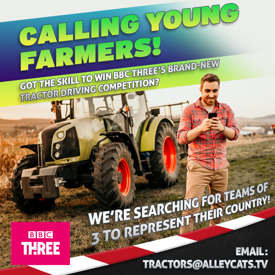 Michael Burnett (@gruffnuts) on Twitter photo Hi <a href="/FarmersOfTheUK/">Farmers Of The UK</a> wondered if you could help spread the word.
We are working on BBC 3's new TRACTOR RACING show - 'The Fast And The Farmer-ish'!
We are looking for young farmers (18-30) based in the UK - who would like to take part.
Email - tractors@alleycats.tv Hi <a href="/FarmersOfTheUK/">Farmers Of The UK</a> wondered if you could help spread the word.
We are working on BBC 3's new TRACTOR RACING show - 'The Fast And The Farmer-ish'!
We are looking for young farmers (18-30) based in the UK - who would like to take part.
Email - tractors@alleycats.tv