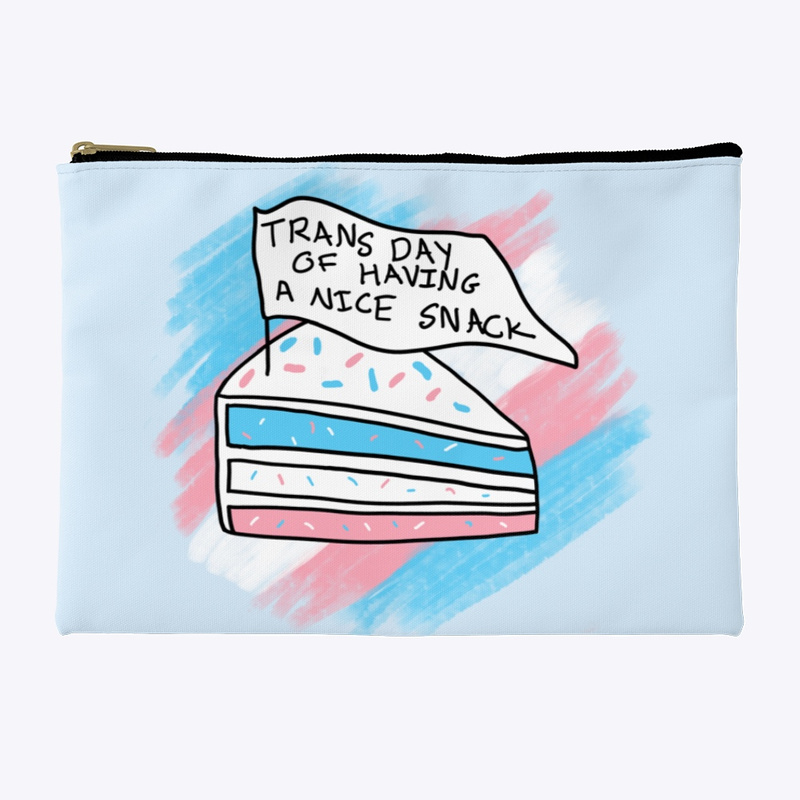 gendereveal's tweet photo. This might be my favorite merch item this month.... this little pouch has BOTH of our #TransDayofSnack designs! Available in 5 colors: https://t.co/1neNGo8RB3 https://t.co/0wfY2ja2tJ