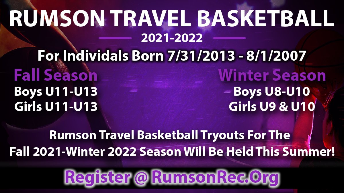 This Summer, Rumson Travel Basketball will be holding tryouts for the Fall &amp; Winter Seasons 

Register today at rumsonrecreation.org/travel