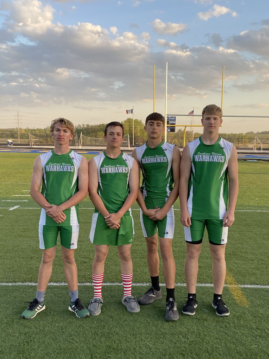 Congrats to Luke Boozell, Caden Crow, Jamison Ewing, and Trey Fisher for breaking the SEW JH track record in the sprint medley at MSTM Thursday night. The previous record was set in 1982.