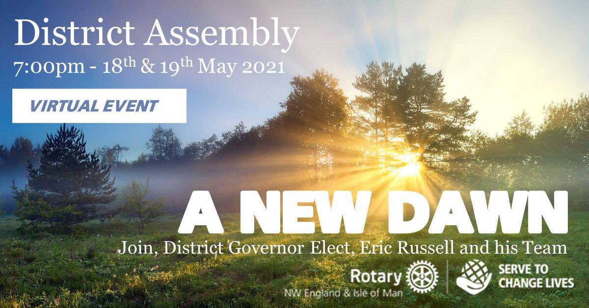 Calling out to all Rotarians!

New Rotary year; New District Governor and some ambitious plans to get us all enthused.

Take part in our District Assembly on the 18th &amp; 19th May for your chance to shape the year ahead.

All you have to do is register here
zoom.us/webinar/regist…