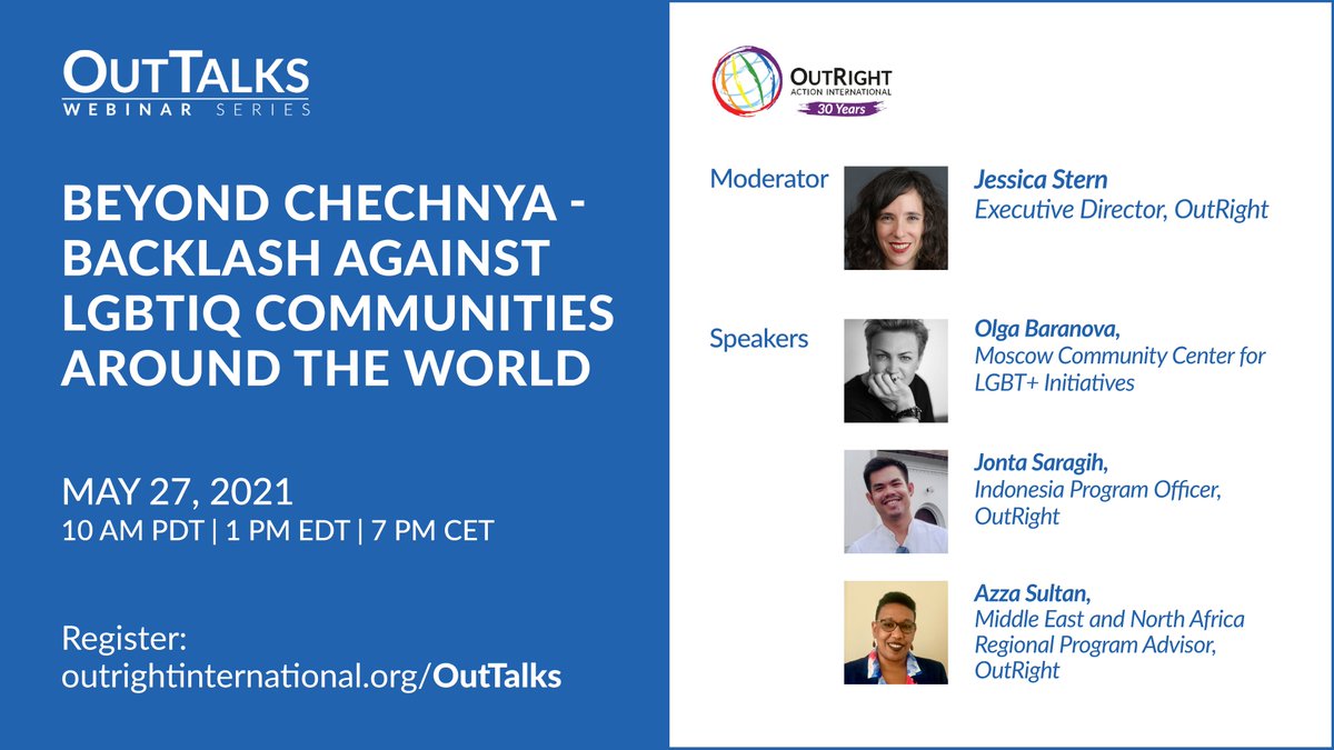 OutrightIntl's tweet photo. Don't miss out on this discussion of the impact of the film, Welcome To Chechnya (@welcomechechnya) and the rise of the "traditional values" movement facing #LGBTIQ activists globally. 
Register here for this #OutTalks and join the conversation: https://t.co/g73V9H0qpl https://t.co/FwfVjhYEmx