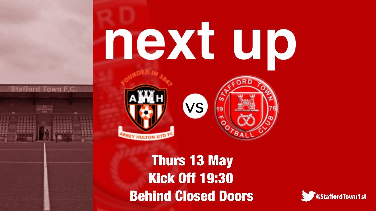Next up for the reds is a trip over to face <a href="/HultonUtd/">Abbey Hulton Utd FC</a> in our latest friendly outing on Thursday evening. 👊⚽️ #STFC