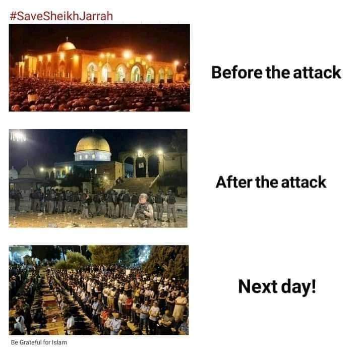 And they still think they can demolish Islam? Let me tell you one thing, you may take our lives but you will never be able to take our faith! 😌 
#PrayForPalestine #Pakistan_With_Palestine #AlAqsaUnderAttac #WakeUpMuslimUmmah #MasjideAqsaIsBleeding