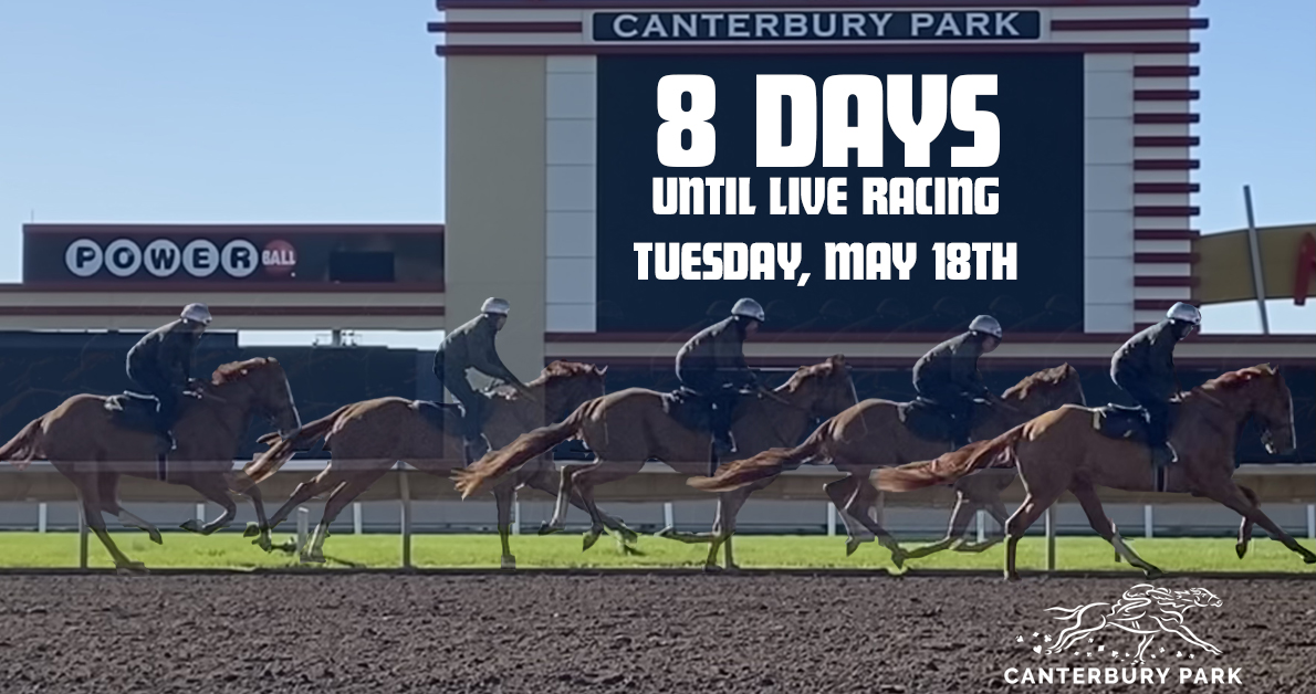 CanterburyPark's tweet photo. Live Racing is back in 8 days! Frame by frame workout on the track. Who is looking forward to the 2021 meet? 8 DAYS! #mn #excitment #betMN #horseracing https://t.co/5SJczLIP2R