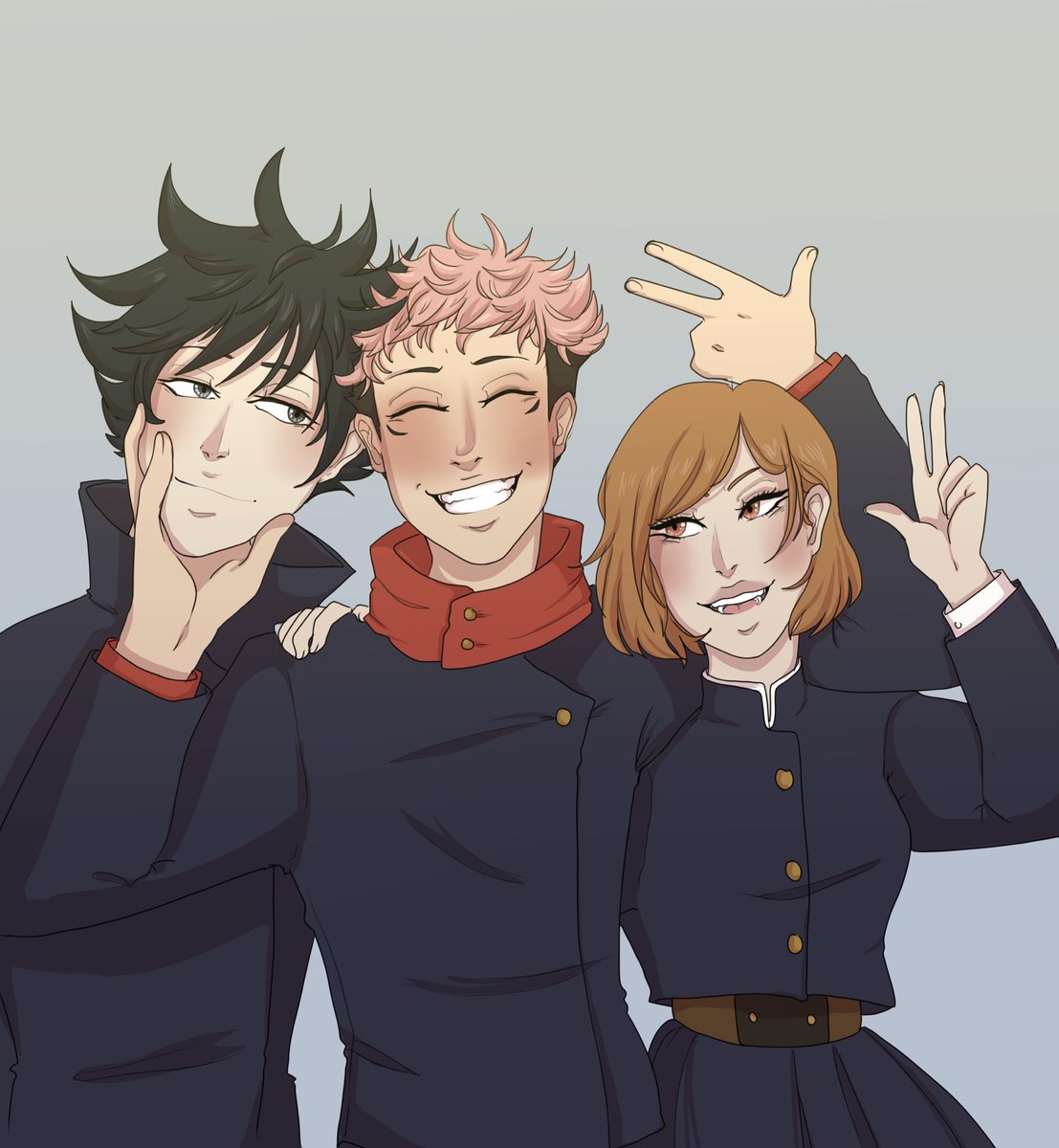 AstrocatArt's tweet photo. Waiting for new chapters and crying over these kids, they just deserve to be happy 😩 #fanart #jjk https://t.co/idveXDnXZt