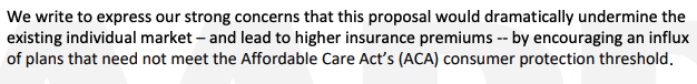 For example, AARP, who has opposed these bills in Texas, previously expressed the same "cherry-picking" concern about STLD plans. Specifically, they predicted increases in premiums of 16.6%. The evidence shows this didn't come close to happening in Texas.  https://www.aarp.org/content/dam/aarp/politics/advocacy/2018/04/aarp-comment-short-term-health-plans-042318.pdf