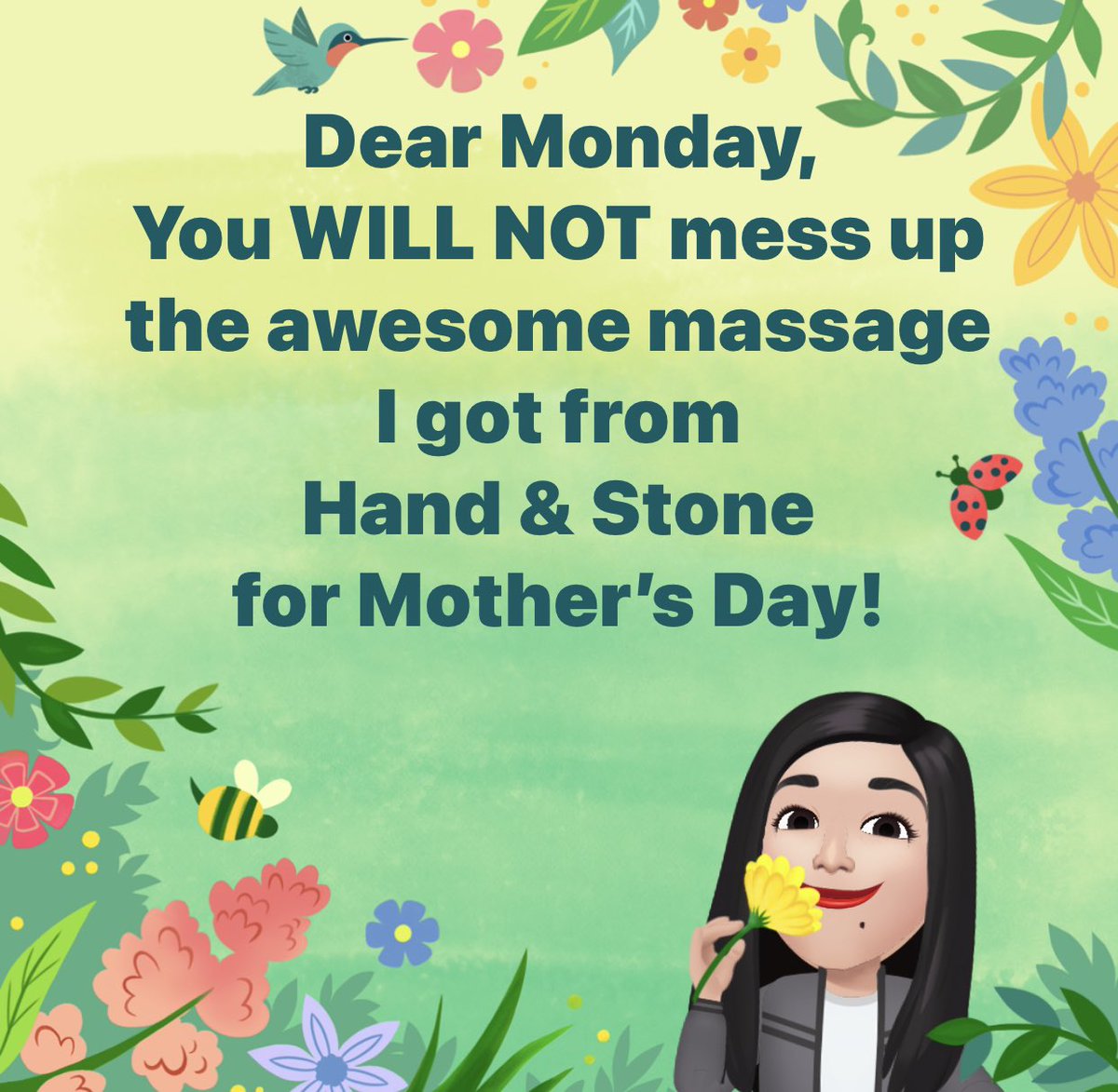 jdthomasactress's tweet photo. That is all. 🌸 @HandAndStoneUSA https://t.co/j4GmAzjNay