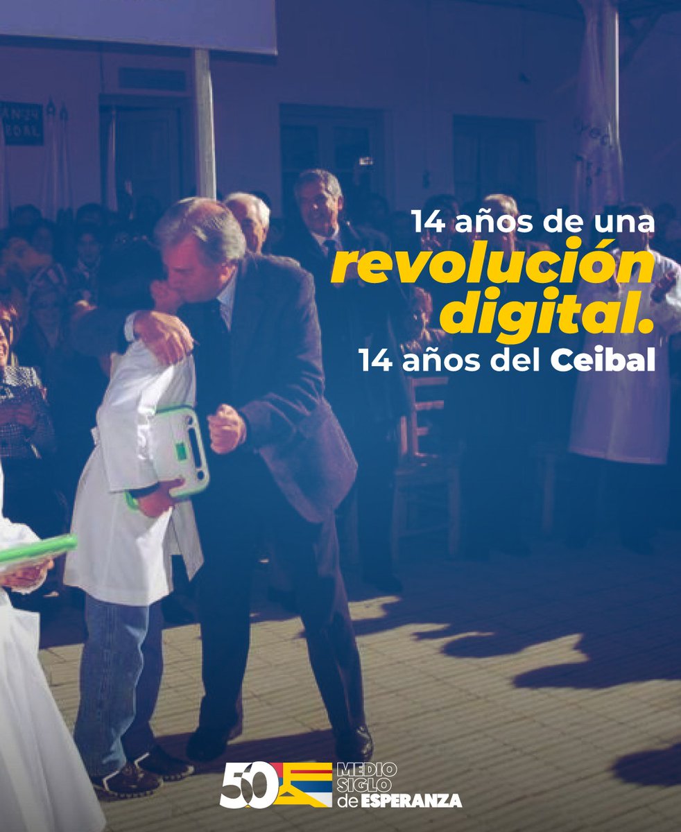 Hace 14 años comenzaron a implementarse las primeras políticas educativas que integraron la tecnología al servicio de la inclusión e igualdad digital 👧🏻💻👦🏽💻
⁣
Hoy estamos viendo los frutos de la visión estratégica del primer gobierno frenteamplista 🙌