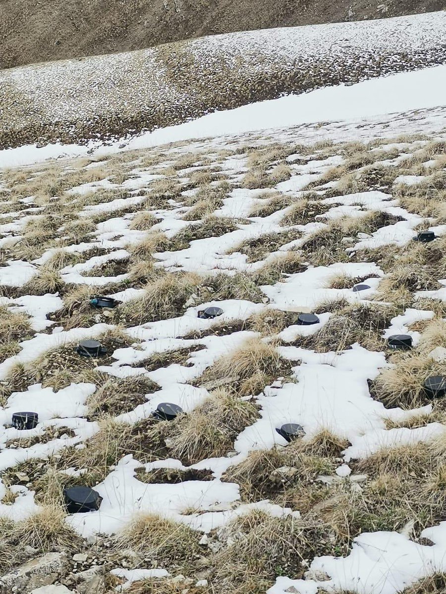 As the snow melts, #landmines come out. They were planted by #Armenia in #Kalbajar, #Azerbaijan. 22 Azerbaijani citizens have been killed &amp; 100 wounded by landmines since the ceasefire of Nov. 10, 2020
#FreeUsFromLandMines
