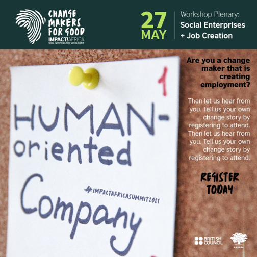 We are seeking changemakers creating job opportunities for young Africans in their communities. 
Are you doing this already? Then Tag us with your own story so we can reference it during this exciting plenary.