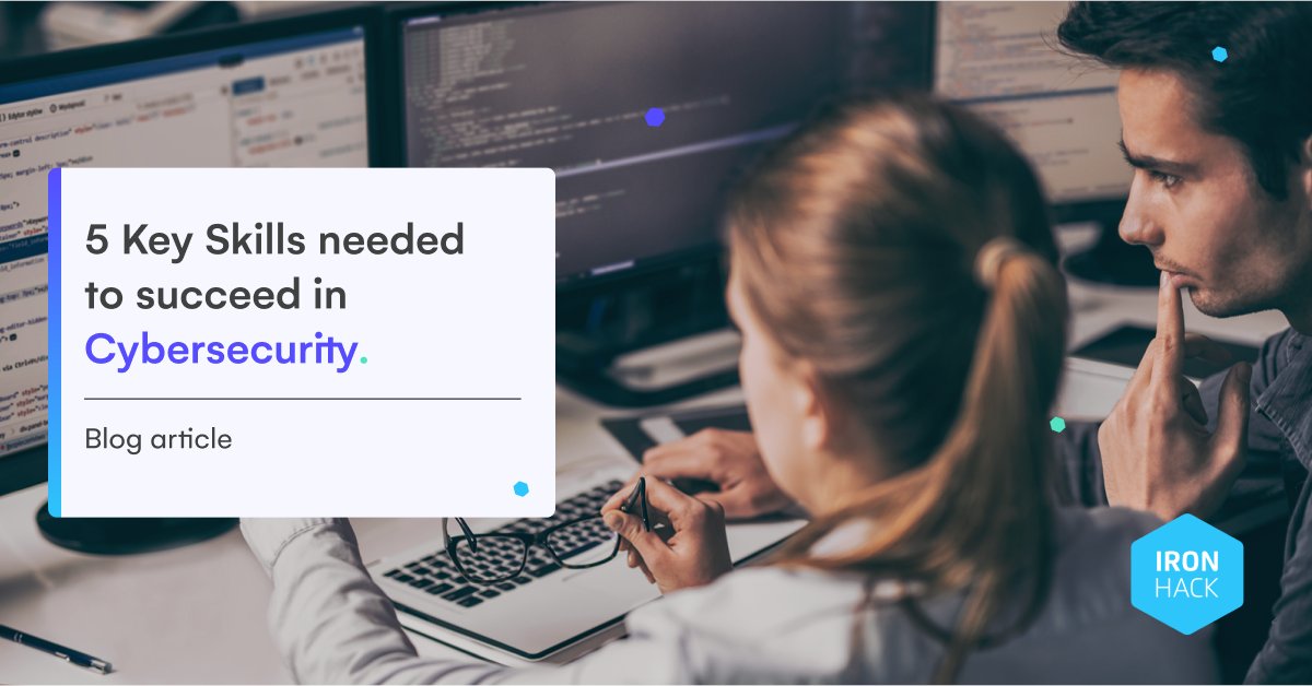 If you have already decided to become an expert in Cybersecurity and want users, companies, and administrations to fight to get you on their team, we have prepared this post where you will find the 5 skills you need to succeed in Cybersecurity. ironhack.com/en/cybersecuri…