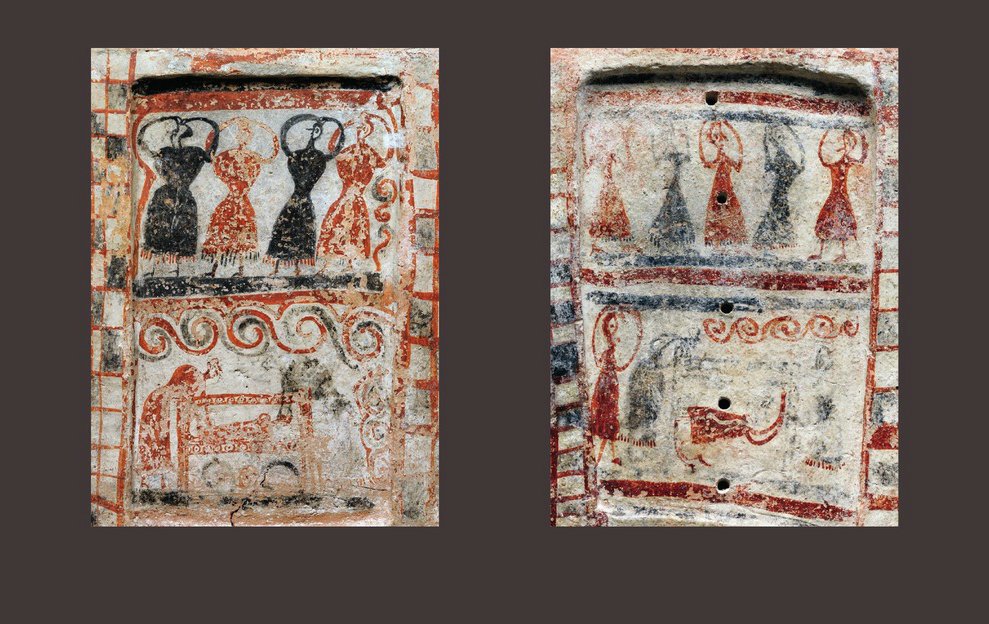 LeachGreekTombs's tweet photo. Larnakes are poorly published most scholars who study them focus on iconography which shows scenes from the funerary rituals on them. Some of these iconography themes are wailing women,  male figures, winged sphynx, etc. #larnakes #funeraryburials #greektombs https://t.co/XtTgGCwfan