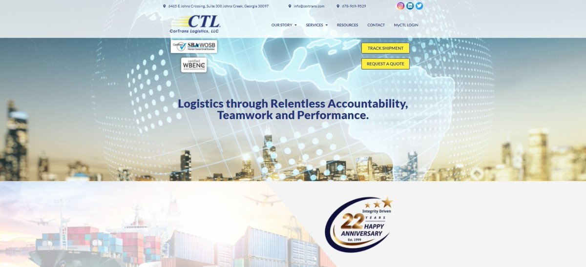 CorTransLog's tweet photo. It's here! It's here! The all new and improved CorTrans Logistics, LLC website! After months of hard work by our dedicated CTL employees and tireless hours from Amy Thorne at @RTLDigitalMedia, we are thrilled to present to you https://t.co/dWeLlfqtRo.

#cortranslogistics https://t.co/KkPkjMRSSS