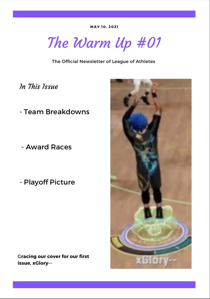 We are excited to announce the launch of LOA “The Warm Up”, LOA’s official newsletter. 

Gracing the cover for our first issue, your reigning Finals MVP <a href="/KinGlory_/">Glorykami</a> 

Check it out below! #StayHungry 

leagueofathletes.wixsite.com/website/post/l…