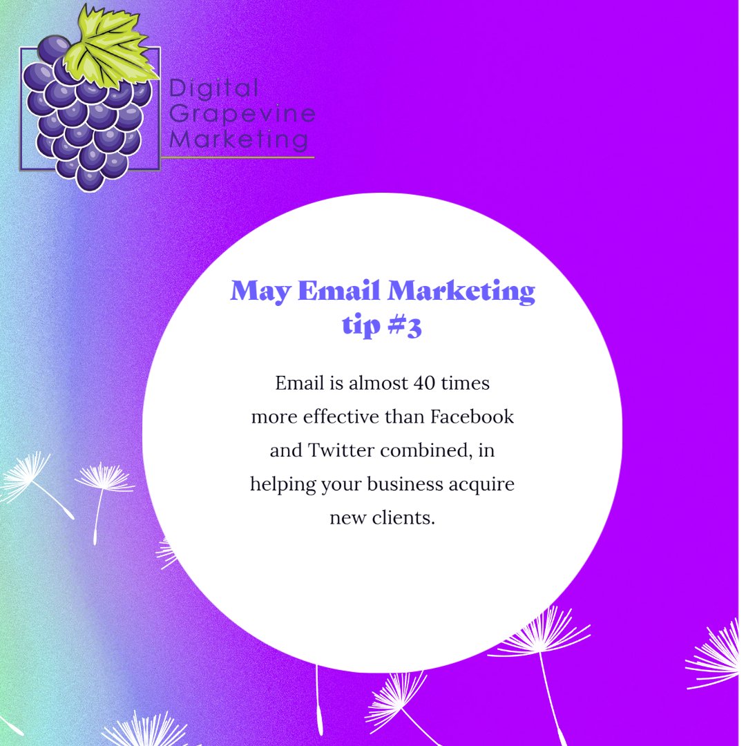 MarketingDGV's tweet photo. This month we will be talking about email marketing.
-Did you know that Email marketing is more effective than Facebook and Twitter combined?
#MayTips
#Marketing
#Business
#Sales
#EmailMarketing
#ConstantContactPartner
#Facebook
#Twitter https://t.co/vs5fYVLr6a