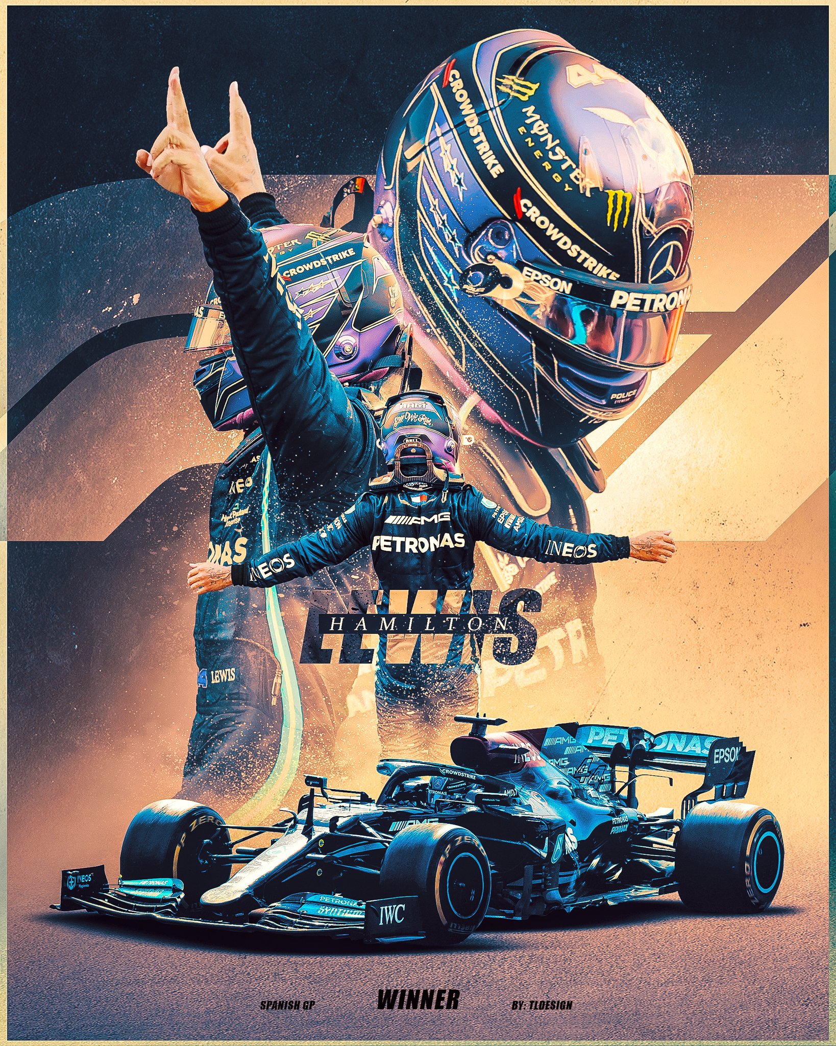 Tl Design on X: Lewis Hamilton #SpanishGP winner poster Win number 98  👏🔥🔥 @MercedesAMGF1 @LewisHamilton #LH44 #MercedesAMGF1 #F1   / X