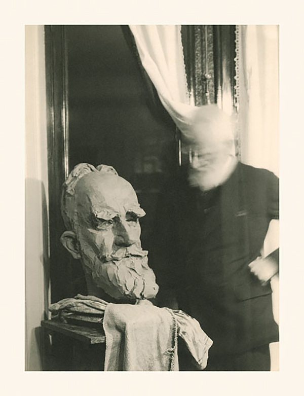 GBS looks at Sigismund de Strobl's bust, & shakes his head.