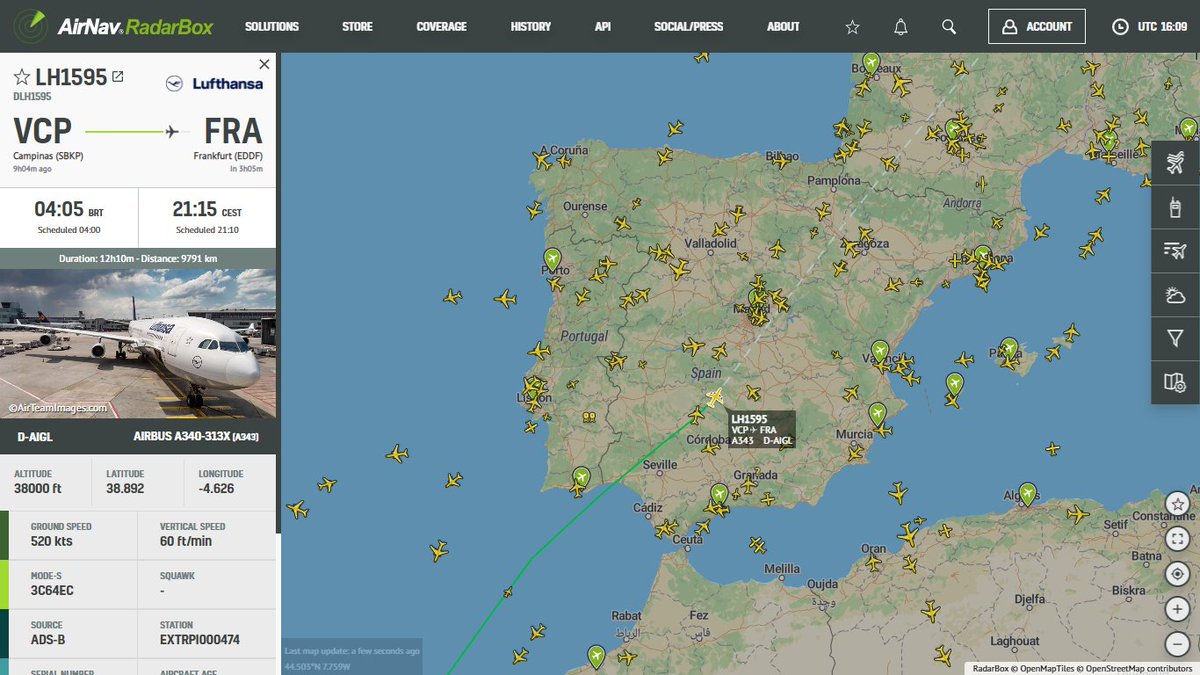 AirNavRadar's tweet photo. Lufthansa A340 operating as cargo from Campinas (Brazil) to Frankfurt (Germany) 🇧🇷✈️🇩🇪
Follow flight #LH1595:
https://t.co/MR6UGutD1I
#Lufthansa #Airbus #A340 #SBKP #EDDF #RadarBox https://t.co/rb2TSFZJzi