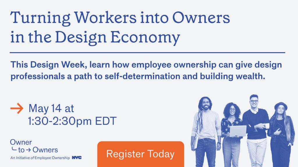 UDFNYC's tweet image. Join our #CooperativeWorks partner, the Office of the NYC Deputy Mayor for Strategic Policy Initiatives, during #DesignDays to learn more about the benefits of employee ownership &amp;amp; worker cooperatives. RSVP: bit.ly/3nHKw4l @NYCxDESIGN