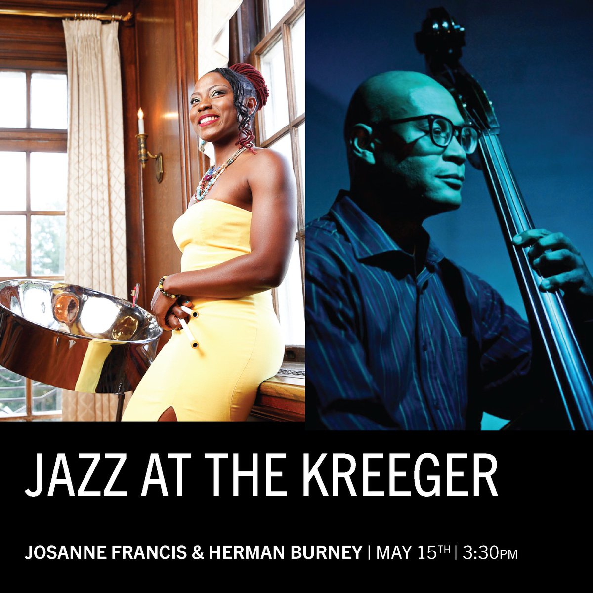 KreegerMuseum's tweet photo. 🎤Announcing our first IN-PERSON event of the year🎤
This Saturday Josanne Francis and Herman Burney will perform on the Sculpture Terrace for a small audience!

Tickets: $25 each. https://t.co/Ns3aq2150q  Audience limited to 20 people w/ social distancing and masking https://t.co/fQV9QaDD7V