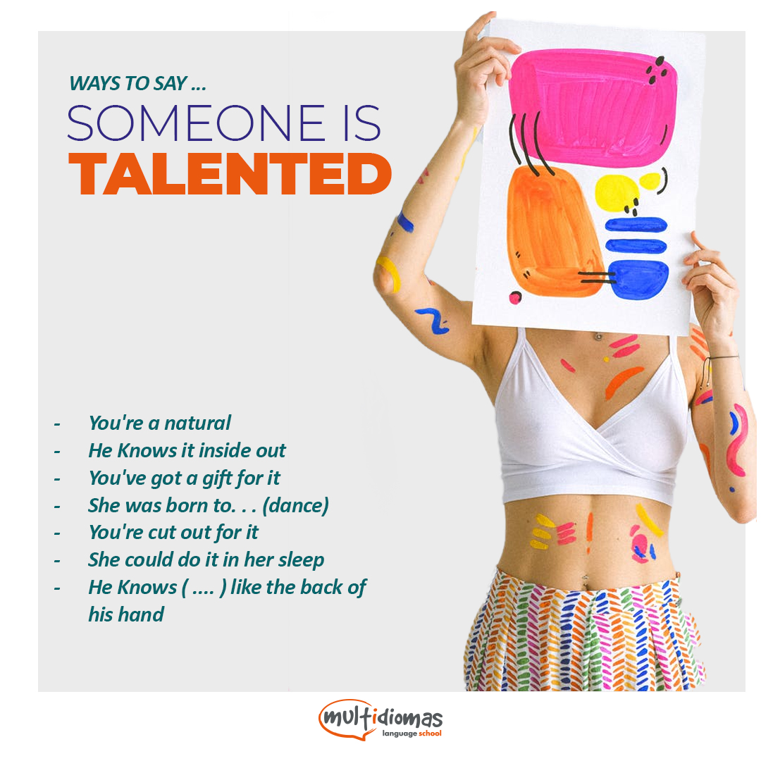 InfoMultidiomas's tweet image. Someone who is talented has a natural ability to do something well.👩‍🎤👩‍🍳💃
Aprende de la manera más sencilla con nuestras mini-lessons. Síguenos en rrss.
#YoSigoAdelante #consiguetusobjetivos #ispeakenglish #matriculagratis