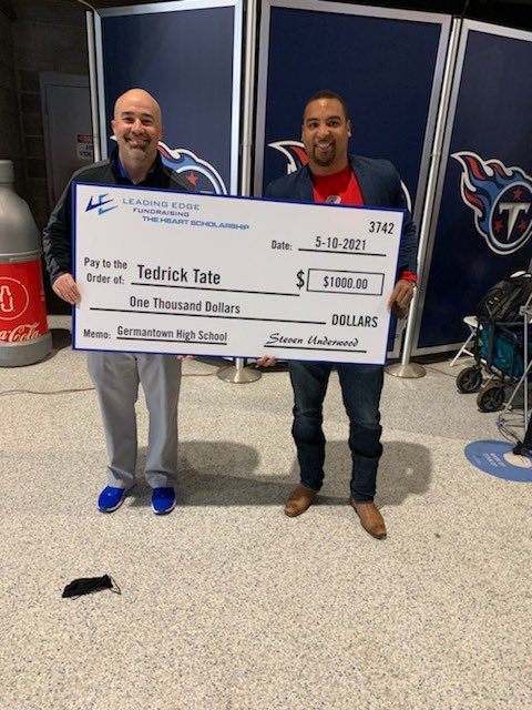 TFCAFootball's tweet photo. Congratulations to @TJTate5 from Germantown on being selected by @LeadingEdge_TN as their scholarship recipient! @iamcoachgene @underwood_steve @Gtownfootball1 https://t.co/fXayVWSfc5
