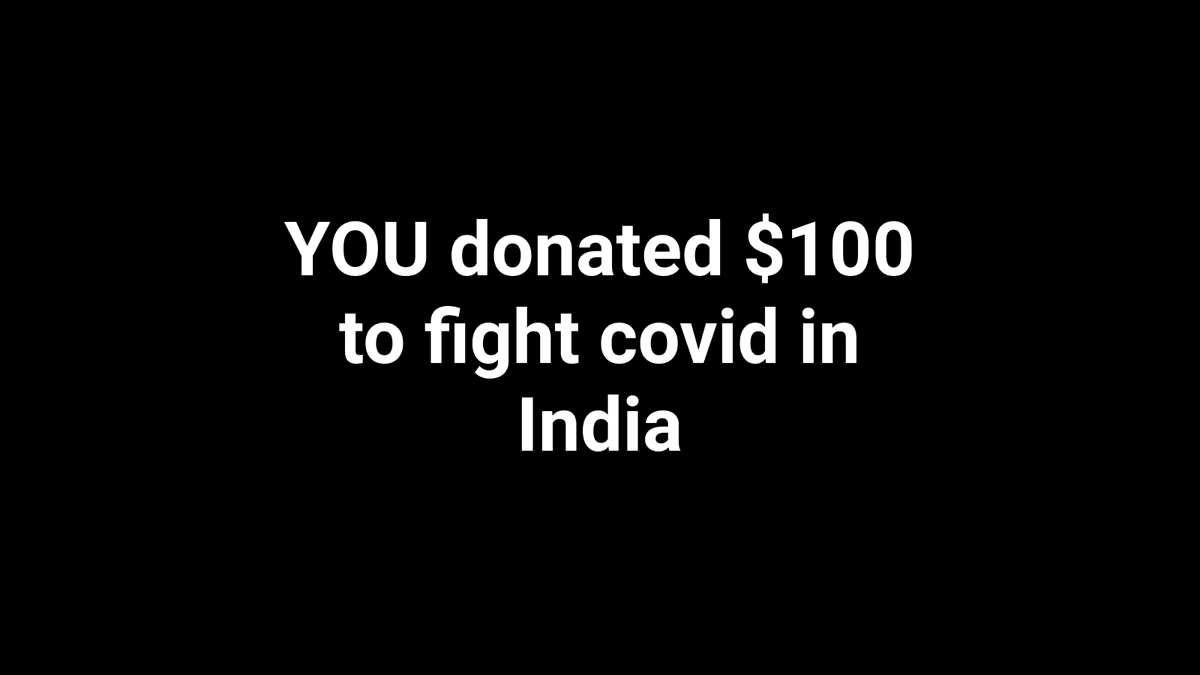  Thanks to the people that donated to the swipe file because 1/4 of that has gone to help fight covid in India.