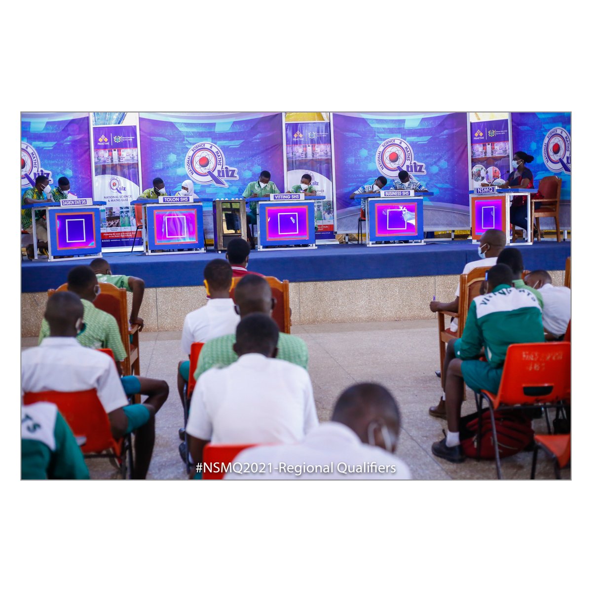 NSMQGhana's tweet photo. Northern Region - End of Round 2:

Business SHS: 29pts
Vitting SHS: 05pts
Tolon SHS: 02pts
Dagbon State SHS: 0

#NSMQ2021 #RegionalQualifiers #Primetime https://t.co/nzK9aS9Vwy