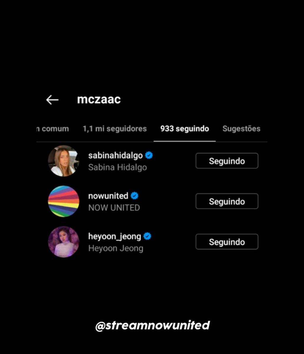 streamnowunited's tweet photo. Mc Zaac começou a seguir o perfil do Now United, Sabina e Heyoon no Instagram! https://t.co/GGlcGmhX5h