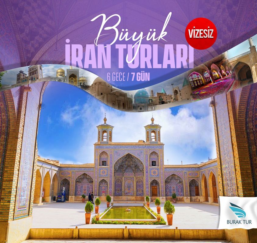 ✈ Büyük İran Turları 🌍
📆 Haziran, Temmuz, Ağustos, Eylül, Ekim 2021
📌 6 Gece / 7 Gün
🏢 4 yıldızlı otellerde konaklama
🗺 Şiraz – Meşhed –Tus - Nişabur – Şahrud – Tahran – Kum – Kaşhan – İsfahan
🛫 Mahan Air ile

Detaylı bilgi ve rezervasyon için: buraktur.com/iran-yurtdisi-…