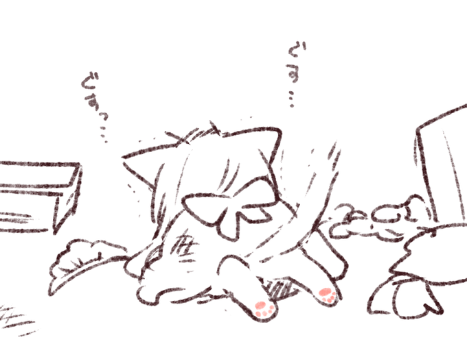 肉球描き忘れてたので 