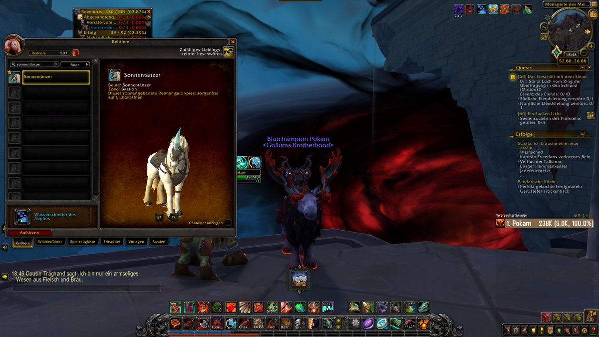 Gestern ganz vergessen zu posten Vielen Dank an <a href="/TheShjami/">Shjami</a> und die kleine Stream Gruppe die geholfen haben mir den letzten Erfolg beim Botaniker für den Entweiher des Hains zu sichern und für die Gruppe fürs Sonnntänzer Mount #Warcraft