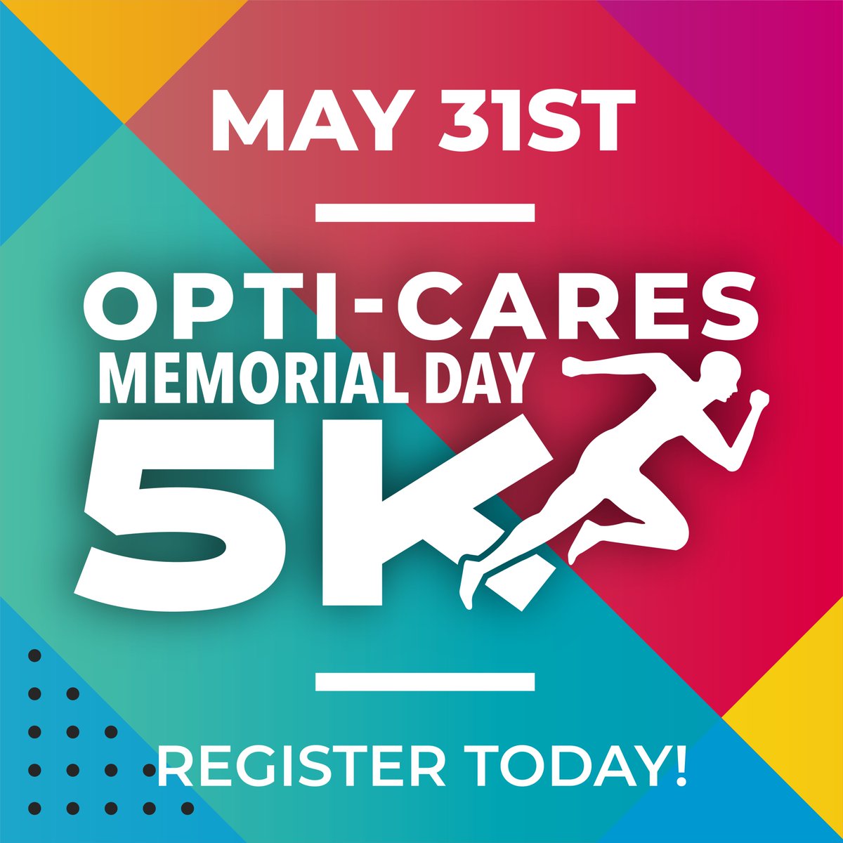 optilifeclub's tweet photo. Join @optilifeclub on Memorial Day - Monday, May 31st for a family-friendly 5K benefitting Opti-Cares Partner, @RainbowsUnited. The 5K will be accompanied by a free Fun Run for kids under the age of 10, food trucks, the Opti-Market, and more! #Wichita 

https://t.co/JyZJkt9vXx https://t.co/3znzhyfg4C