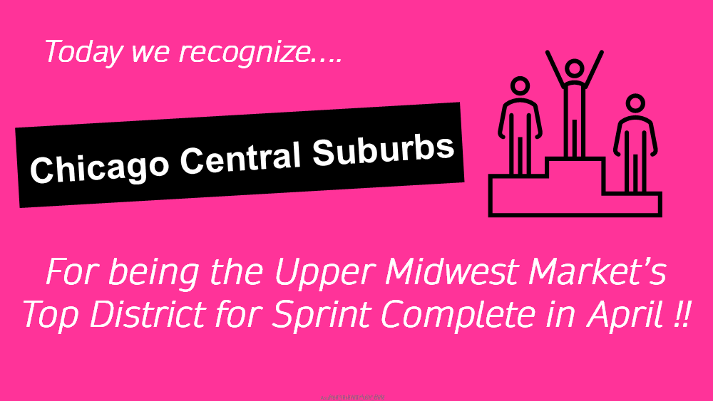 Congrats to <a href="/stacieporosky/">Stacie Porosky</a> and the COR Chicago Central Suburbs District for their excellent Sprint Complete Performance in April. Great Work. <a href="/SteveLessor/">Steve Lessor</a> @SC_Trotta @SprintComplete