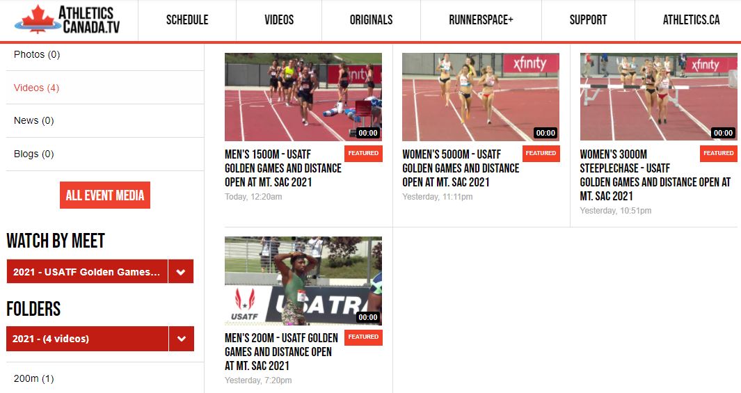 Did you miss watching the men's 1,500 metres, the women's 5,000 metres, the men's 200 metres or the women's 3,000 metre steeplechase from the Golden Games yesterday? AthleticsCanada.TV has you covered: bit.ly/3o5f7cj