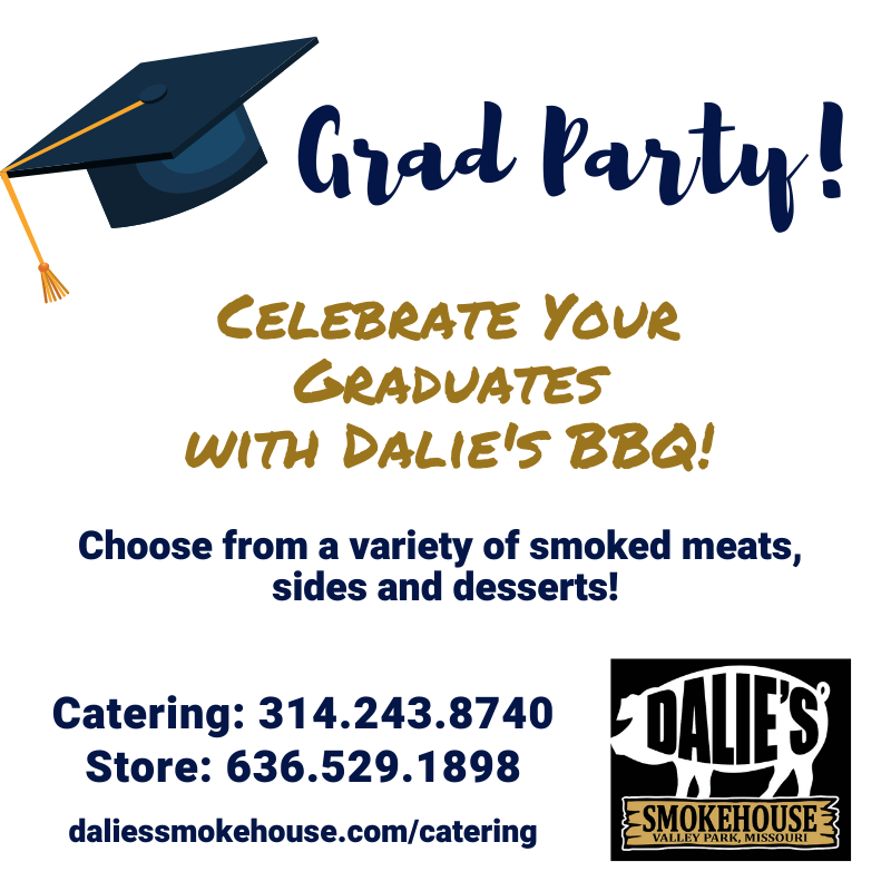 We're ready to help you celebrate your graduate! Give us a call and let's get your party planned! #menu #party

#graduate #graduationparties #celebrate #celebratewithbbq #bbq #daliessmokehouse #valleypark #kirkwood #highschool #college #stlouis #stlcatering #bbqcatering #wecater