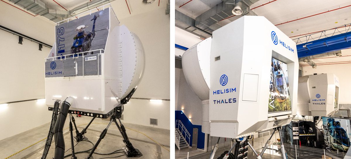 ThalesAerospace's tweet photo. Today’s grand opening of the @HelisimLLC H145 simulation center in Texas is the next step in the collaboration between @AirbusHeli and #Thales. At the Helisim training centre in Marignane (France), 3,000 pilots are trained each year! 
Photos: Helisim/Airbus https://t.co/gG3G2KQvij