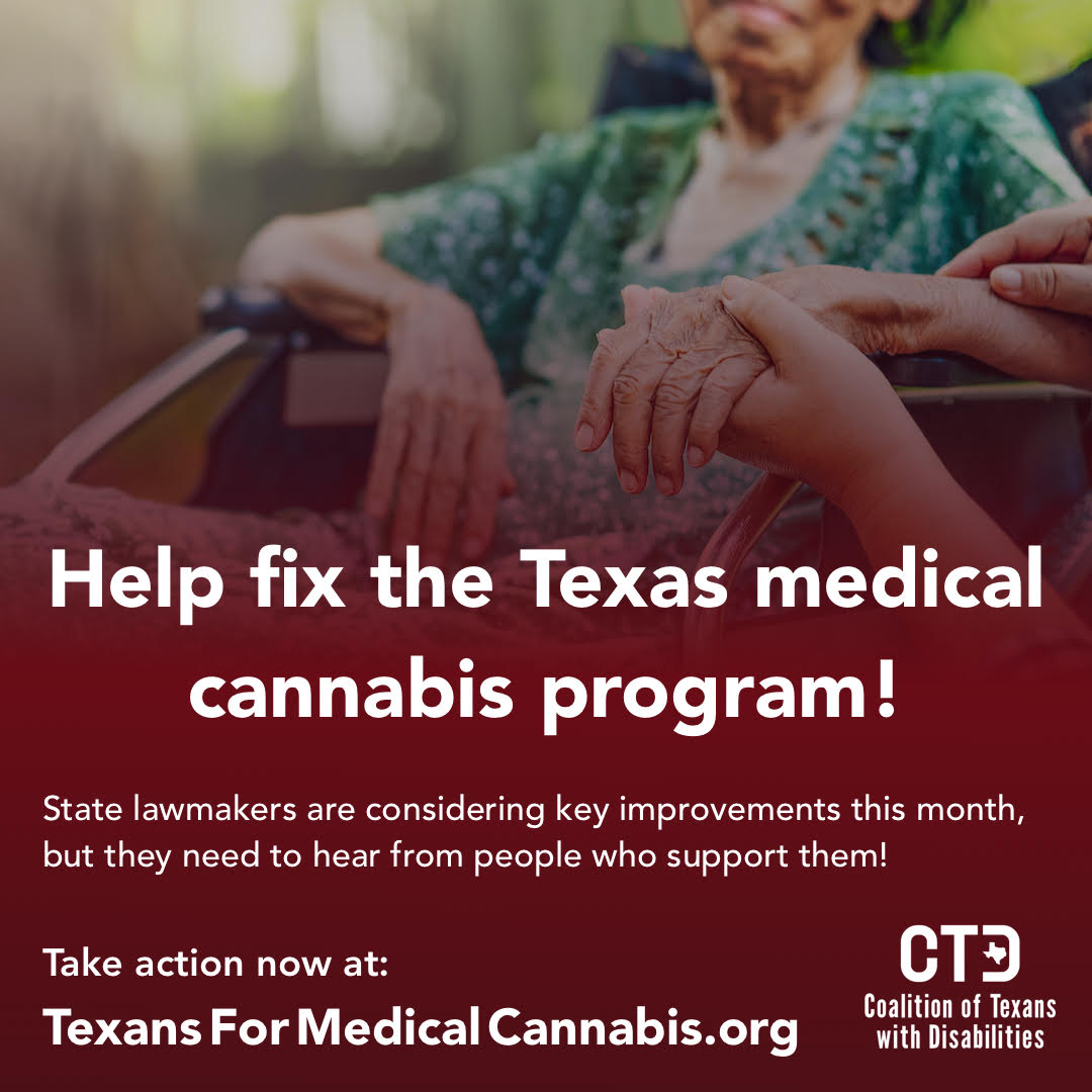 TexasNORML's tweet photo. #Texas medical #cannabisprogram leaves too many patients behind, including thousands with chronic #pain, #cancer & #PTSD. Lawmakers can expand qualifying conditions this month, but they need to hear from you! #Txlege
Take part in @TxDisabilities' action: https://t.co/iEZ4rNpAk7 https://t.co/6uvD7KsbLr