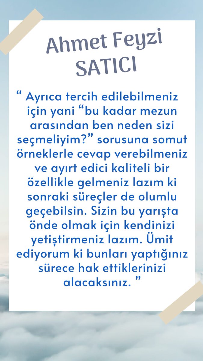 Marmara Üniversitesi BÖTE Bölümünde görev yapan Dr.Öğr.Üyesi Ahmet Feyzi SATICI ile röportajımız yayınlanmıştırKendisine deneyimlerini paylaştığı için teşekkür ediyoruz.🙂
botemezunu.com/ahmetfeyzisati…👈