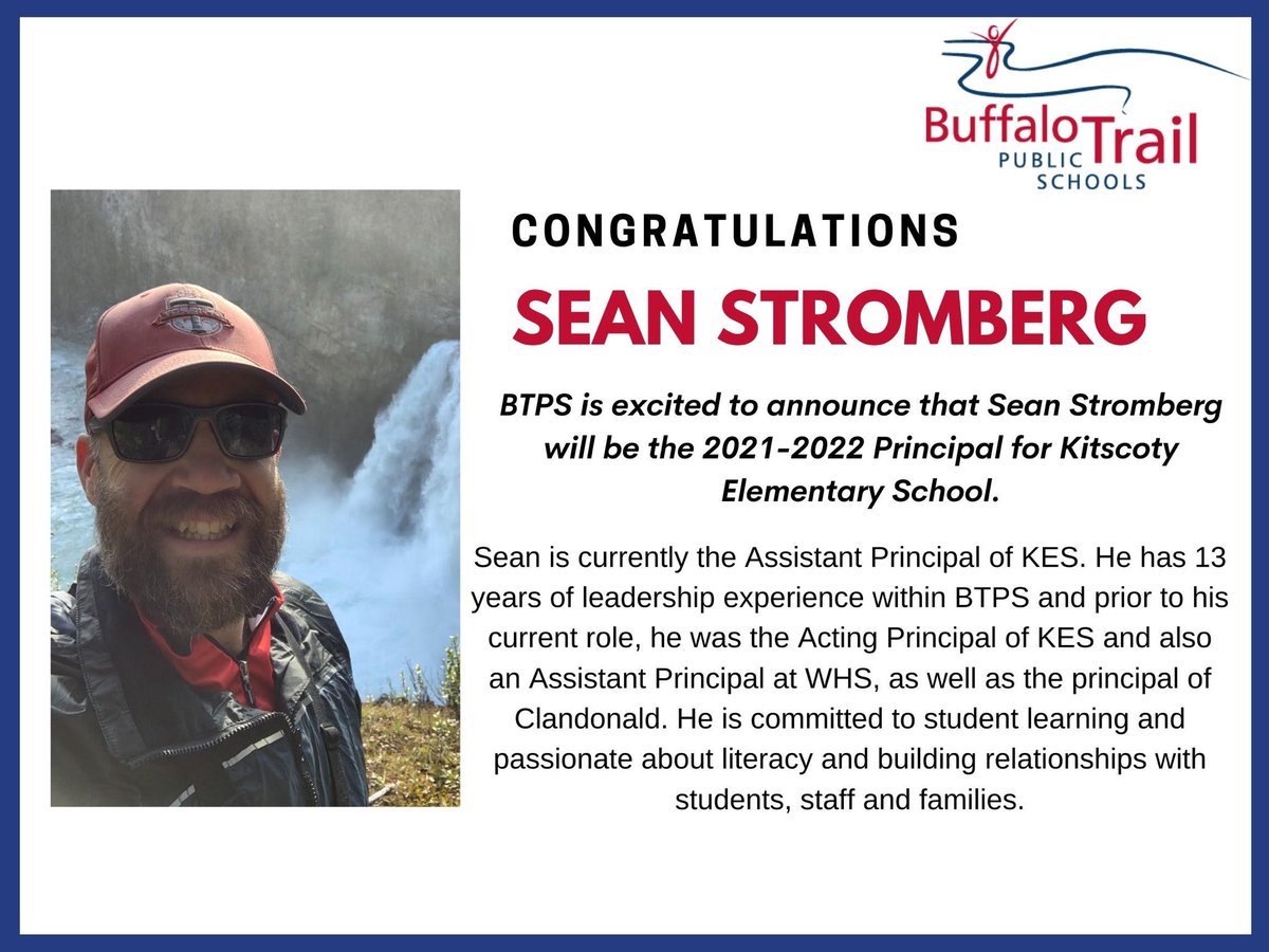We are excited to announce the new principal of KES @BTPS28 will be Sean Stromberg! #btpstogether