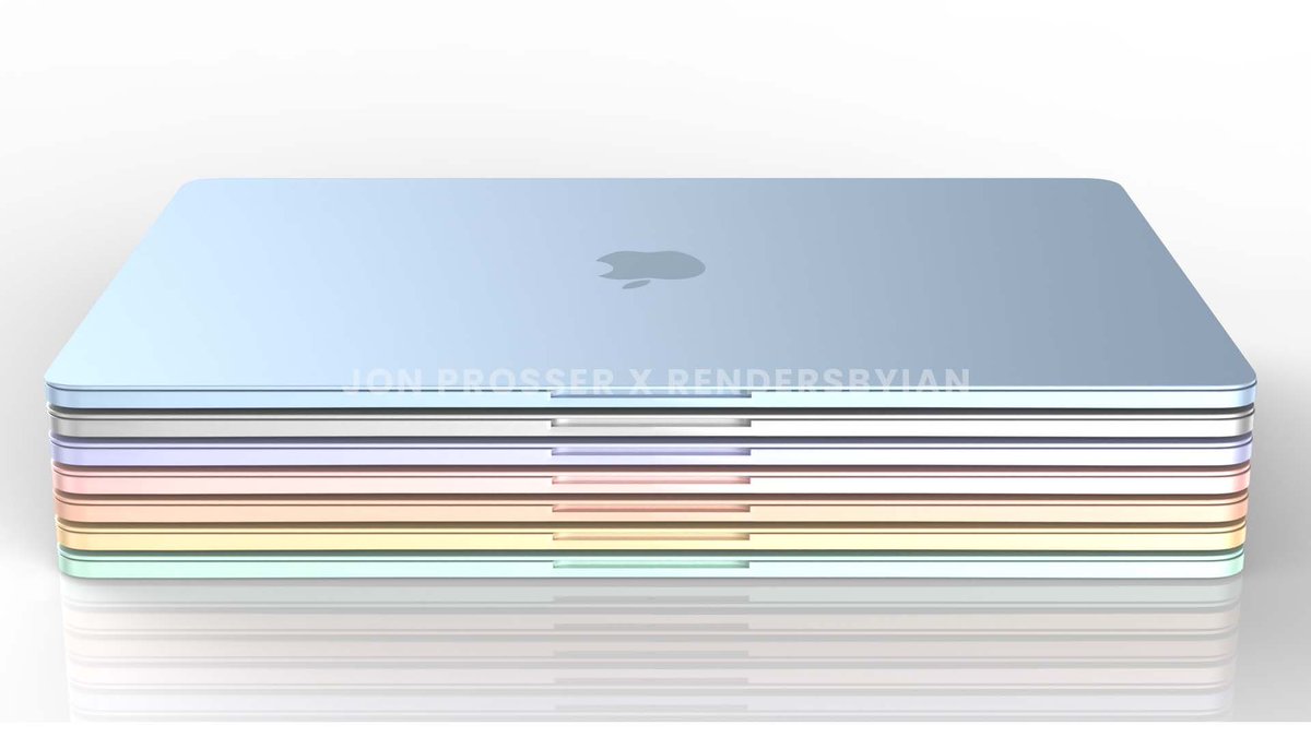theapplehub's tweet photo. @jon_prosser in collaboration with @RendersbyIan give us our first look at the upcoming MacBook Air redesign. The new MacBook Air is expected to feature an extremely thin, flat design and offer multiple color options. The new MacBook Air could launch as soon as late 2021 https://t.co/eXRADiFtzK