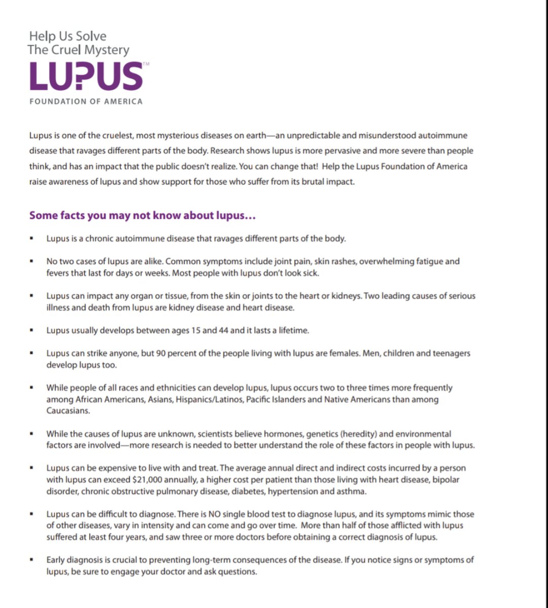 BurghChick43's tweet photo. Lupus is a cruel disease and difficult to diagnose. My hope is with continued research, they will find a cure and not just treat the symptoms. If you can, donate @LupusOrg to help. You never know what someone is dealing with. https://t.co/71AJI0GSXs