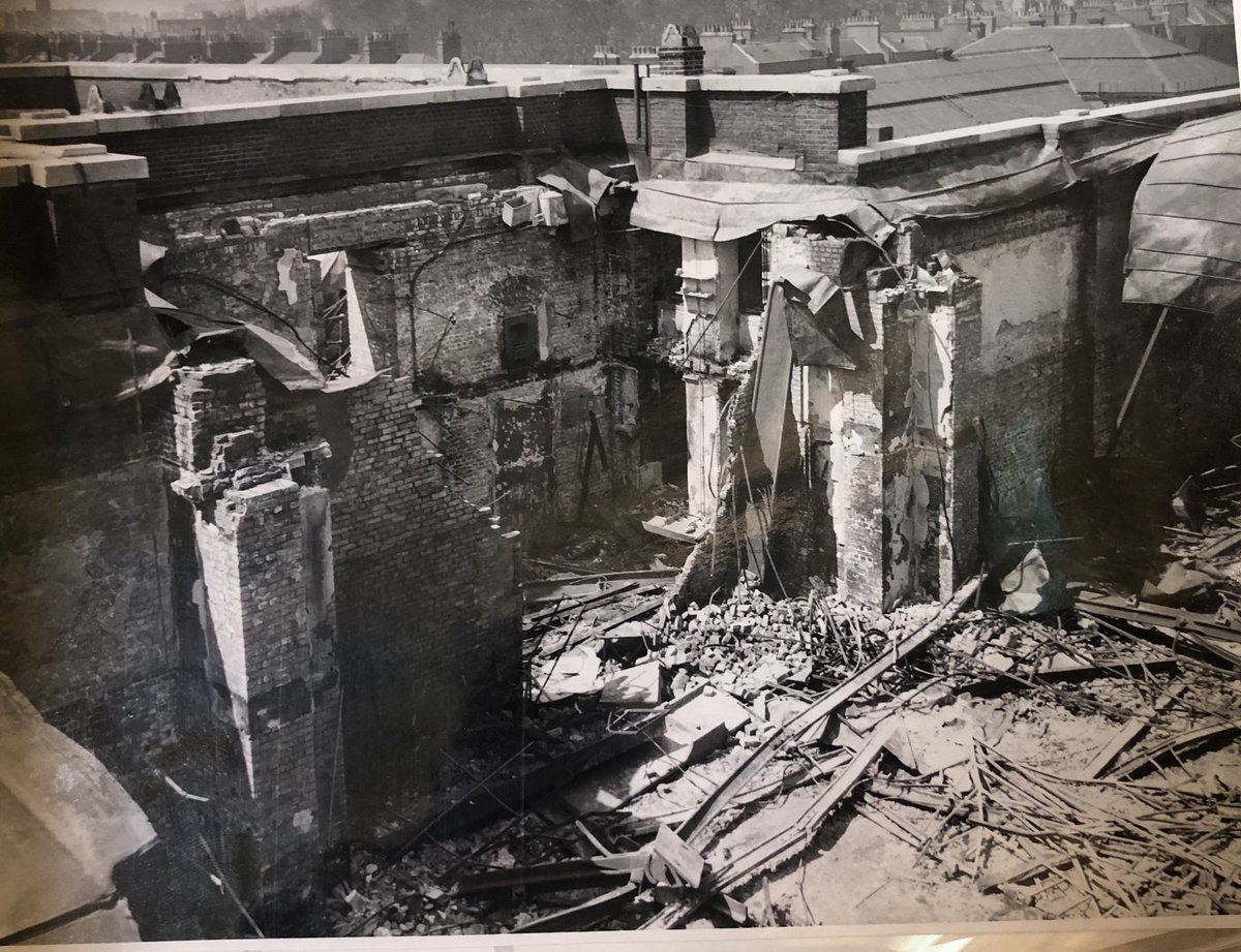 The roofs of the new Duveen Gallery and the Gallery of Greek and Roman Life also attacked by incendiary bombs which lay hidden until it was too late. Firefighting was led by Sir John Forsdyke, the Museum’s Director, as the fire brigade was occupied with saving life  #OTD  #Blitz80