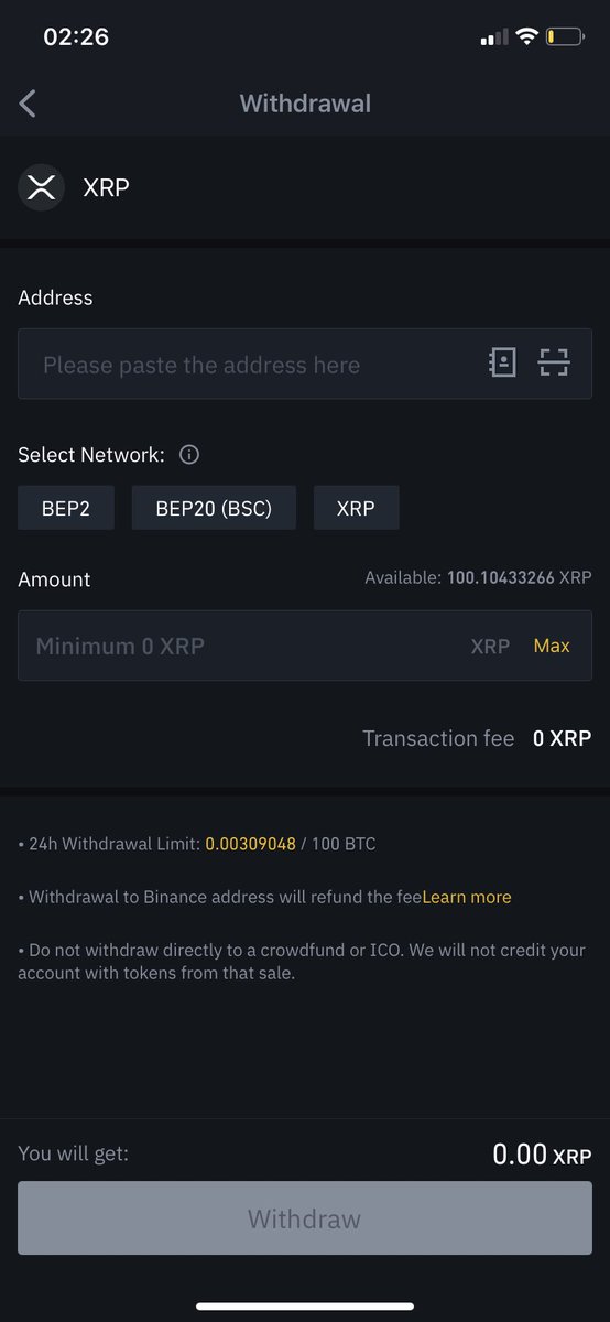 STEP 1: I’ll be using binance. Buy USDT on binance (however much you can) then go to your wallet find USDT and click withdraw. Then this page should come up:
