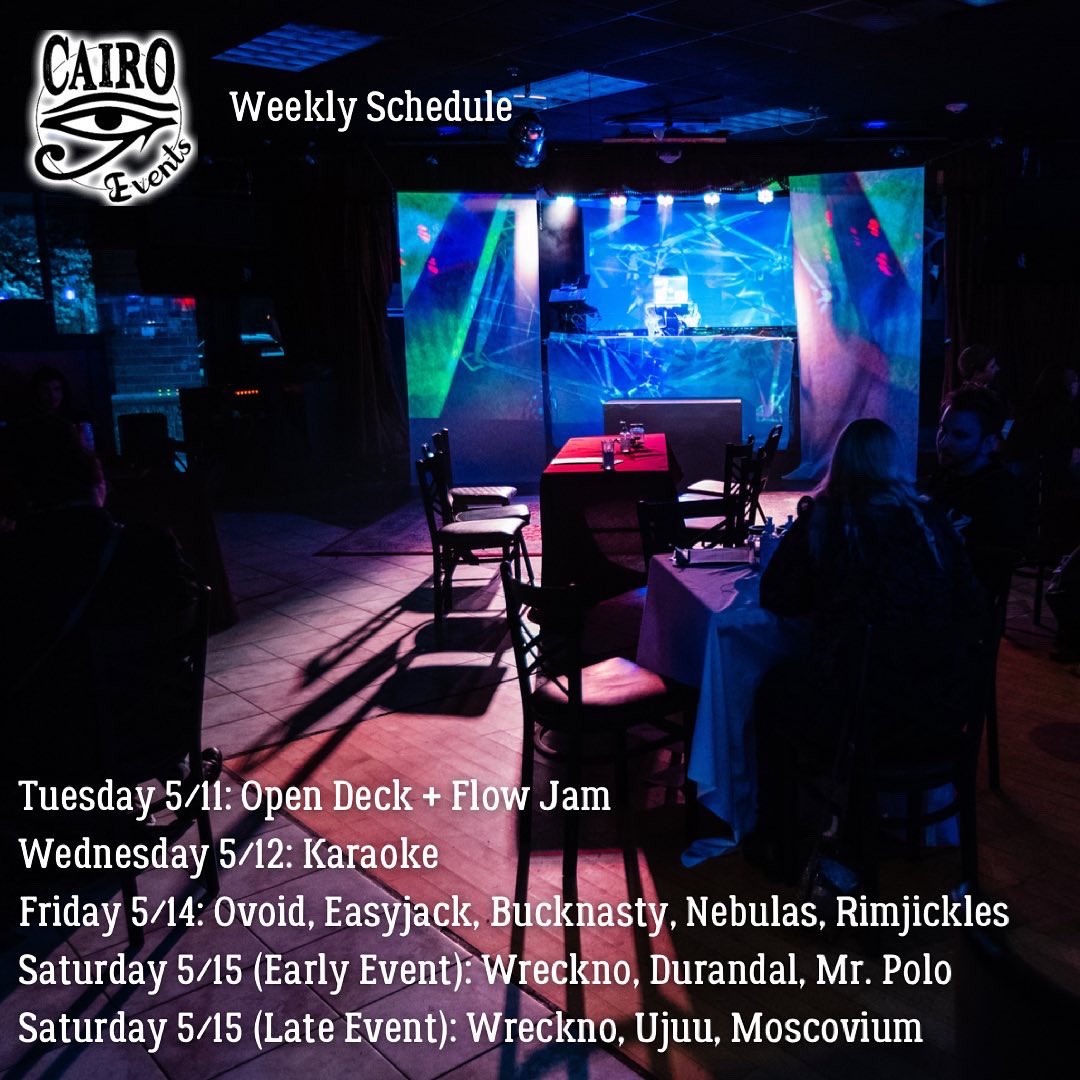 Cairoalehouse's tweet photo. This weeks events featuring @wreckno, @OvoidMusic + more. 

Tickets: https://t.co/4vEnRmG2Pn https://t.co/bGCXuZcxHu
